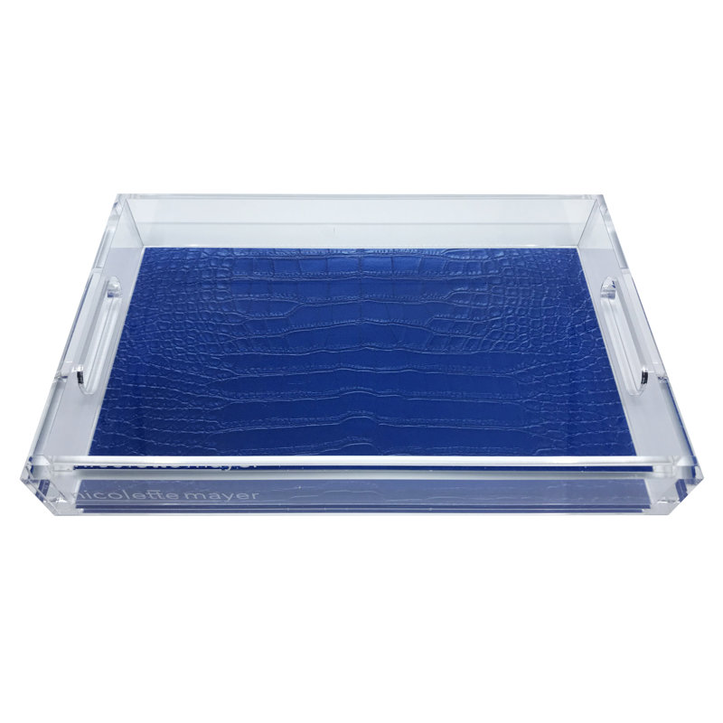 Nicolette Mayer CROCODILE KYOTO BLUE ACRYLIC VANITY TRAY 12.25X7.75 Wayfair.ca